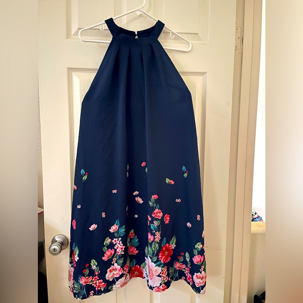 Temu Plus Size Casual Tank Dress with Floral Bottom